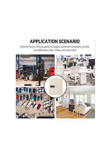 Fastbuy Dream011 Beyaz Duvara Monte Anahtarlık Kutusu 20 Kilitli Güvenli Metal Anahtar Saklama Beyaz Ev Dekorasyonu Beyaz