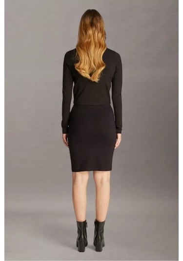 Calvin Klein Mılano Logo Elastıc Skırt Siyah
