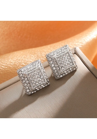 Zhıxun Lüks Altın Cz Saplama Küpe - Hip Hop Zirkon Damızlık - Düğün/yıldönümü Hediyesi Kadın/erkek Rodyum Kaplama10 Ayar Rodyum Kaplama