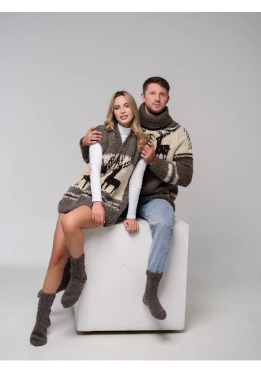 Vazanyj Rynok Yünlü Çoraplar Örülmüş 283956614 Koyu Gri