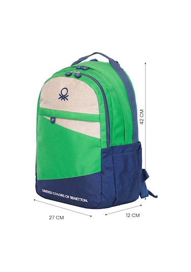 United Colors Of Benetton. Color Blocking Erkek Çocuk Okul Çantası Lacivert - Yeşil