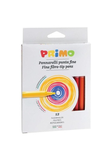 Primo İnce Uçlu Yıkanabilir Keçeli Kalem 12 Renk