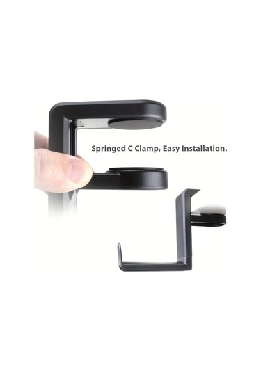 Elmpaly Siyah 2si 1 Arada Oyun Kulaklık Ve Kontrolcü Standı Ayarlanabilir Döner Askı