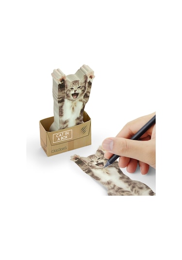Mustard Cat İn A Box Yapışkanlı Not Kağıdı