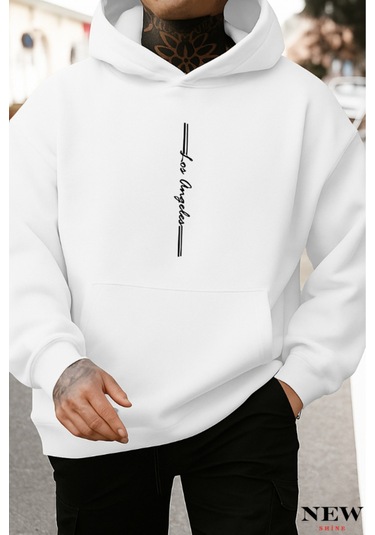 Los Angeles Baskılı Sweatshirt Beyaz