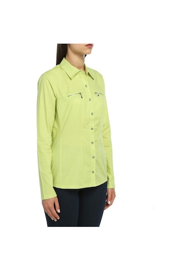 Bulalgiy Kadın Kiwi Fermuarlı Gömlek - Bga406704 Yeşil