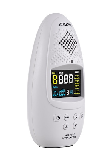 Aroma Elektronik Metronom Hafif Şarj Edilebilir Renkli Beyaz