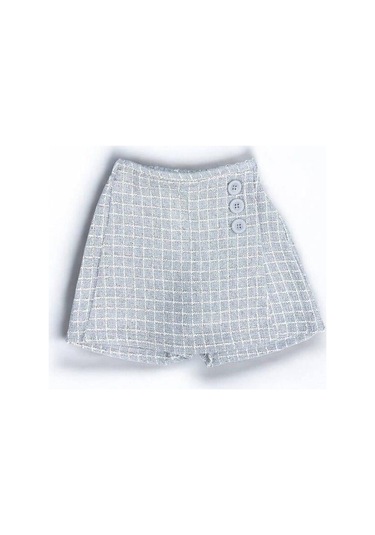 Kız Bebek Desenli Şort Etek-15034 Gri