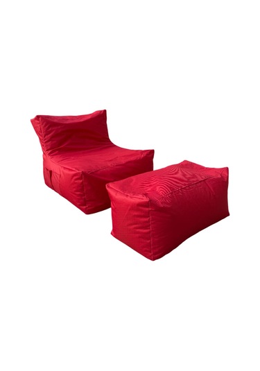 Xxl Sedir Armut Koltuk Ve Ayakucu Pufu Kırmızı