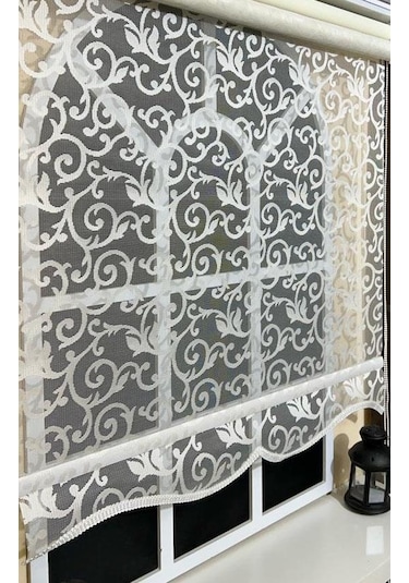 Çift Mekanizmalı Kirli Beyaz Tül Perde Ve Ekru Stor Perde Stb-103