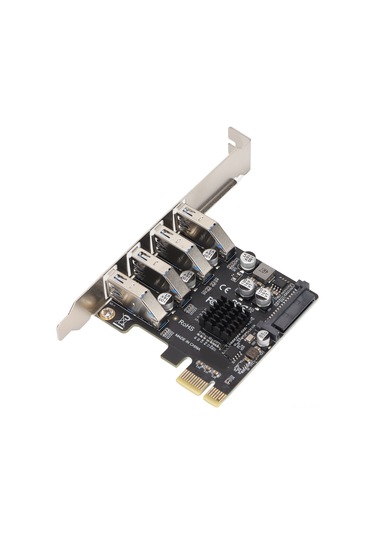 Geeroyoo Vl805 Kontrolcü 4 Port Usb 3.0 Pcıe Gen3 X1 X4/x8/x16 Uyumlu 5gbps Hızlı Veri Aktarım Kartı, Bağımsız Koruma Sigortası Ve Sata Güç Kaynağı