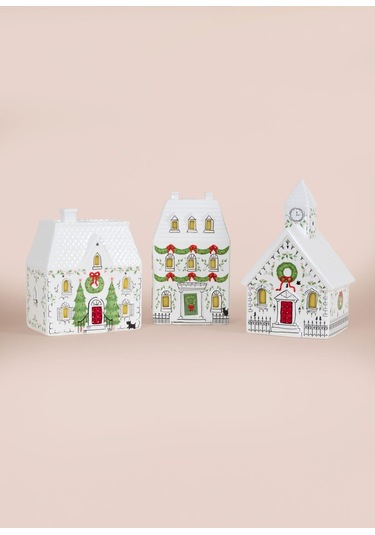 The Mia Dekoratif Led Işıklı Yılbaşı Evi 12x7x19 Cm 1 Adet