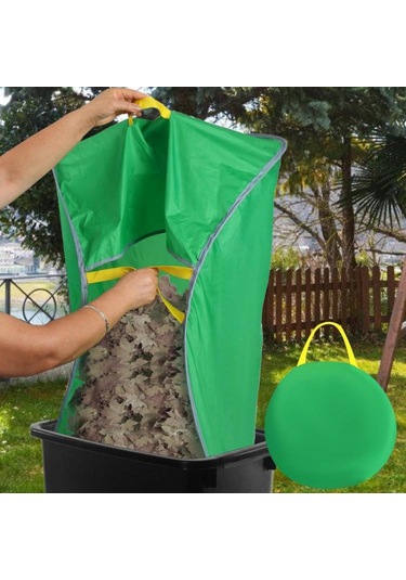 Taşınabilir Pop-up Yaprağı Toplayıcı Yeniden Kullanılabilir Veranda Organizatörleri Yeşil , Boyut:144 X 74 X 52cm