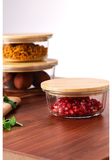 Emsan Naturel 400 Ml Dikdörtgen Borosilikat Saklama Kabı Çok Renkli
