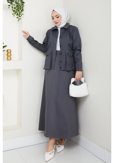 Körük Cepli Gömlek Etek İkili Takım 1551 - Antrasit Antrasit