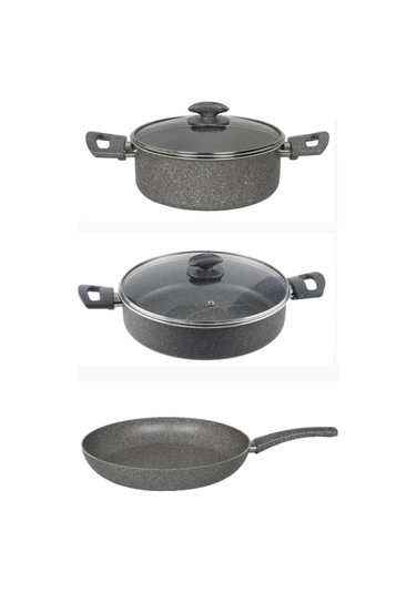 Mehtap 24 Cm Granit Tencere Ve 28 Cm Karnıyarık Tava Seti