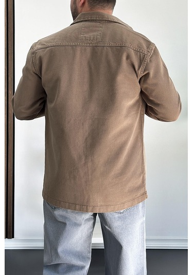 Erkek Büyük Cepli Gömlek Ceket Kahverengi Edw200 Kahverengi