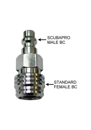 Kraken Bc Adaptör Ad11, Erkek Scubapro Bc Dişi Standart Gümüş