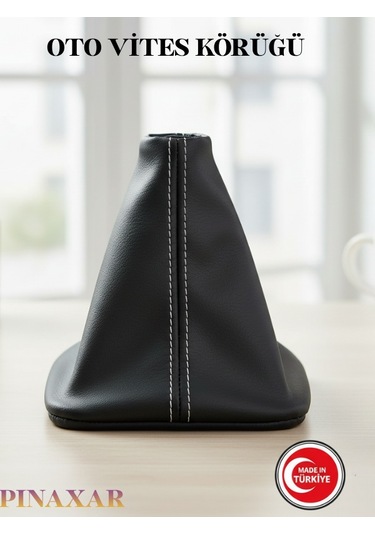 Bmw E87 Siyah Deri Prime Tasarım Beyaz Spor Dikiş Vites Körüğü