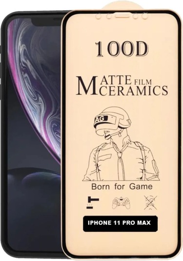 İphone 11 Promax Uyumlu Mat Seramik Nano Kırılmaz Ekran Koruyucu - Anti Static - Parmak İzi Bırakmaz