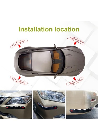 Araba Kapısı Tampon Kenarı Koruma Şeridi Çıkartması Güçlü Etiket, 4 Adet Çizilmez Kauçuk Araba Kapısı Eşiği Etiketi