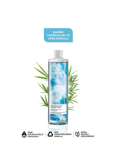 Avon Senses Pure Marine Bambu Yaprağı ve Misk Kokulu Duş Jeli 500 ML