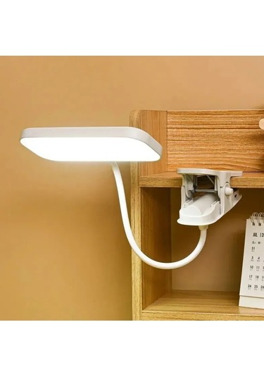 Vkemall Usb Şarjlı, Parlaklık Ayarlanabilir Led Okuma Lambası - Göz Korumalı, Çok Amaçlı, Masaya/yatak Üstüne Tutan Veya Dikey Konulabilir Beyaz