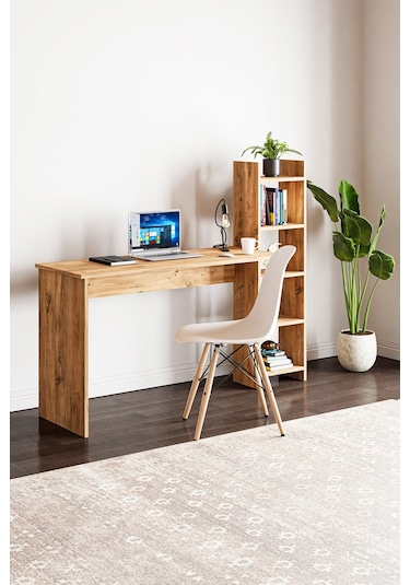 Kitaplıklı Fonksiyonel Çalışma Masası Atlantik Çam