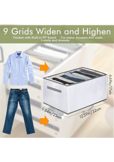 Dancemonkey Katlanabilir Giysi Dolabı Organizatörü: 9 Izgaralı Çekmece Düzenleyici Altın Altın