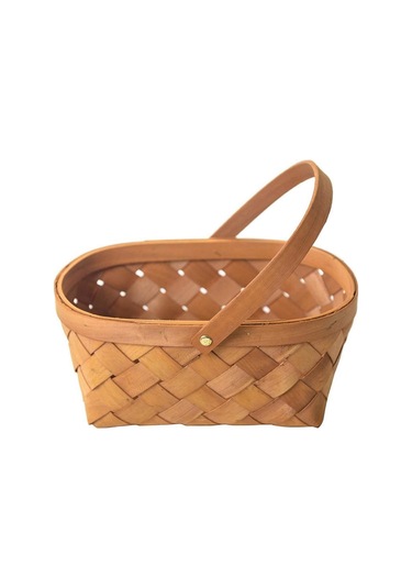 Xiaaokeji Saklama Sepeti Saplı Ahşap Saklama Sepeti Saklama Kabı Kahverengi