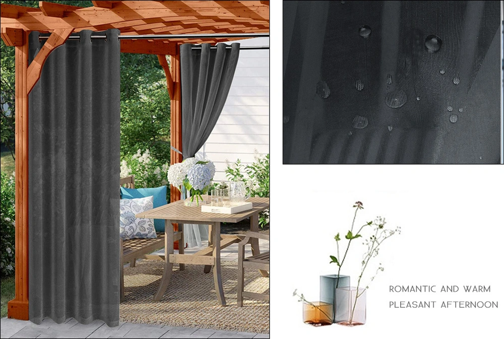 Youmex Siyah Tekli Perde, Su Geçirmez Ve Uv Koruyucu, Poliester Malzeme, Delikli Tip, 132x183 Cm, Ev Ve Dış Mekan Uygun Siyah