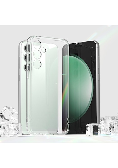 Galaxy S23 Fe Uyumlu Şeffaf Silikon Kılıf 3d Kamera Korumalı