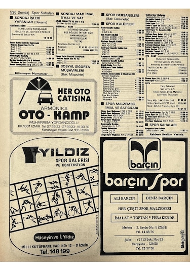 İzmir 1982-1983 Meslek Reklam İlanı Efemera S535