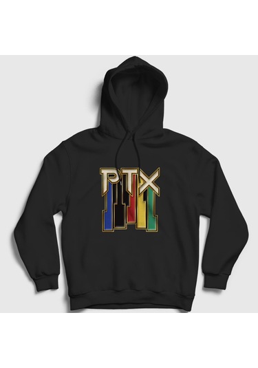 Presmono Unisex Vintage Pentatonix Kapüşonlu Sweatshirt Siyah