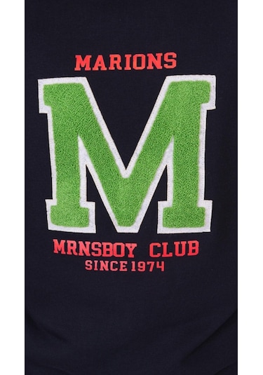 Erkek Çocuk M Harfi İşlemi Sweatshirt-13403-siyah Siyah