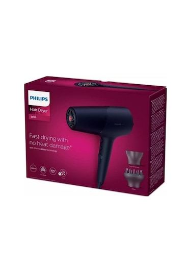 Philips BHD510/10 2300 W İyon Özellikli Saç Kurutma Makinesi + D103 Lila Şarjlı Diş Fırçası