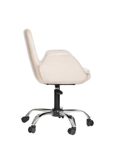 Markaelz Krom Metal Ayaklı Ofis Çalışma Sandalyesi Pescado Bej