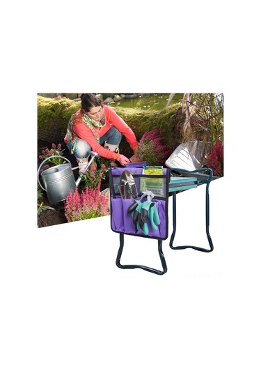 Padalink Mor Bahçe Aletleri Saklama Çantası - Taşınabilir, Katlanabilir Ve Kollü Bahçe Gereçleri Depolama Çantası Mor
