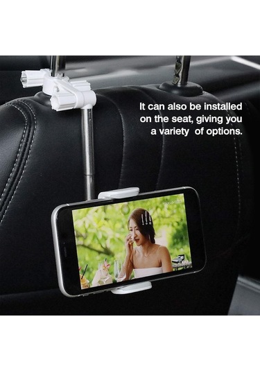 Siyah Fonken Dikiz Aynası Montaj Cep Telefonu Arabada Standı Otomatik Arka Kafalık Braketi İphone 11 12 Samsung Uyumlu