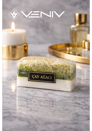 %100 Doğal Kabak Lifli Sabun - Çay Ağacı & Keçi Sütü - 100 Gr Diğer