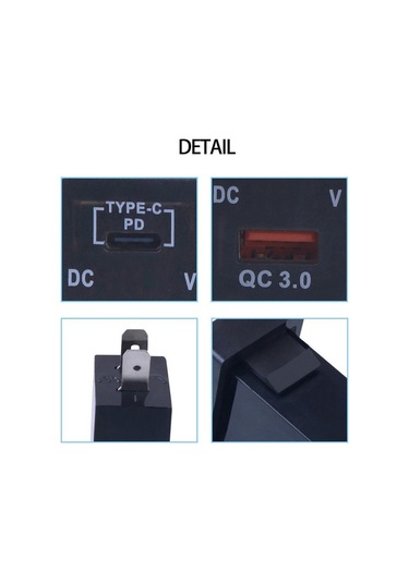 Mavi Pd Tip C Qc3.0 Usb Bağlantı Noktası Araç Hızlı Şarj Cihazı 12-24 V Voltmetre Toyota Için Led Araç Güç Adaptörü