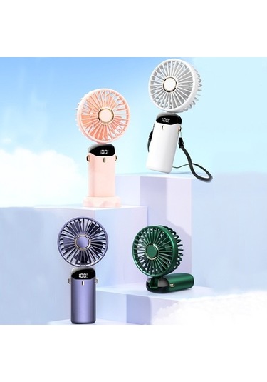 Dijital Ekran Katlanır Aromaterapi Fanı 5000mah N15 Koyu Yeşil 1rıyyk Koyu Yeşil Yok Masaüstü Buharsız 5 Kollu 100 Adetten Az