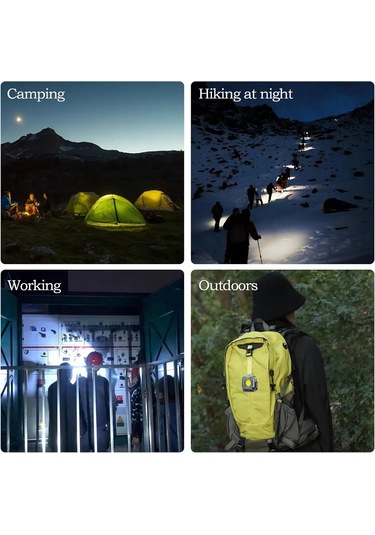 Ranyeek 2'li Paket Mini Cob Çalışma Lambası - Taşınabilir, Mıknatıslı Taban, Su Geçirmez, 1200mah Pil, 4 Seviye Led Gösterge, Renk Sıcaklığı Ayarlama Çok Renkli