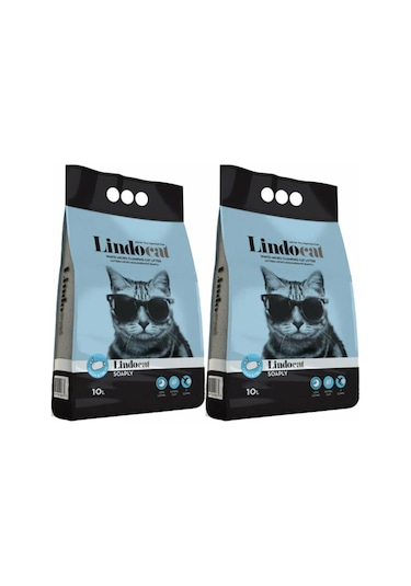 Lindo Cat Sabun Kokulu Topaklaşan İnce Taneli Kedi Kumu 2 x 10 L