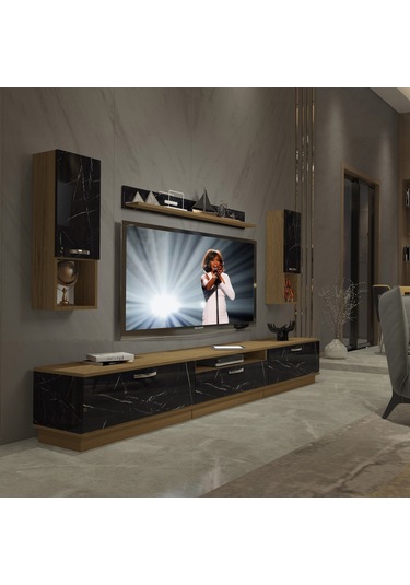 Decoraktiv Trendstyle 270da Mdf Tv Ünitesi Tv Sehpası Pera - Siyah Mermer