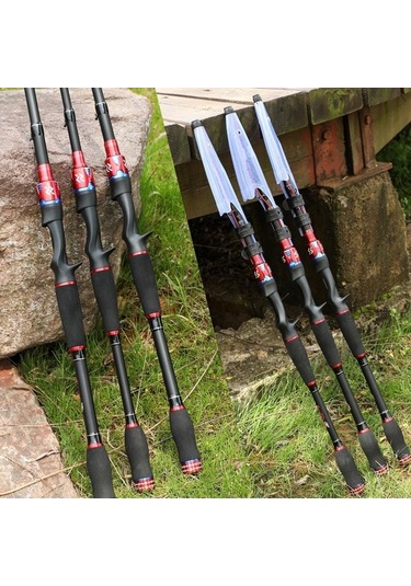 Novahub Cnc Karbon Fiber Seyahat Balıkçılık Olta Kamışı 1.8m/2.1m/2.4m Baitcasting, Hızlı Hareketli, Dayanıklı, Rahat Kullanım 2.1 M