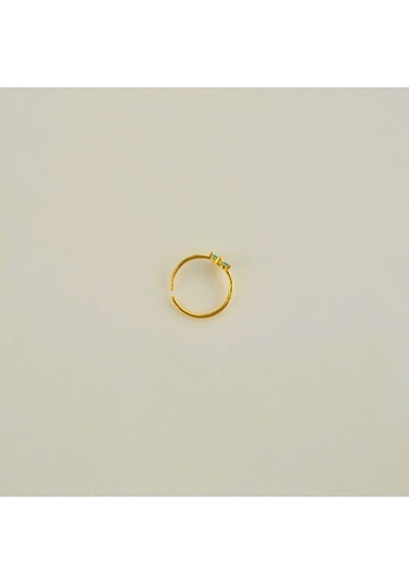 Mavi Firuze Çiçekli Halka Hızma Gümüş Çiçekli Hızma Gold Kaplama Gümüş