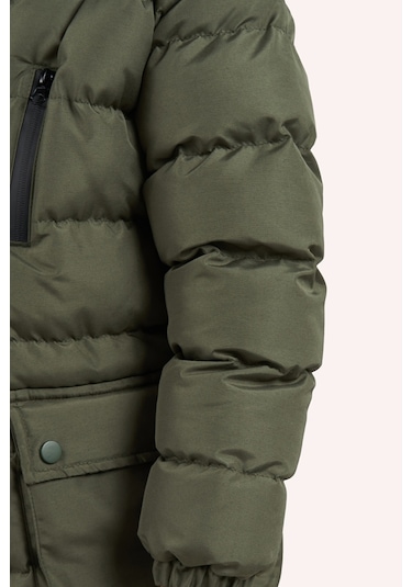 Erkek Çocuk Kapüşonlu Kaban Haki 2421bk28004-4933 001