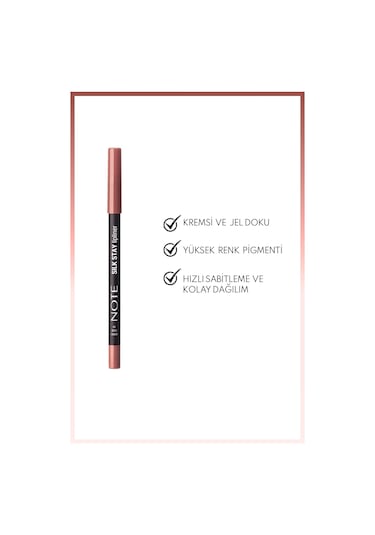 Note Cosmetics Silk Stay Lipliner Suya Dayanıklı İpeksi Dudak Kalemi - 04 Berry Rose - Nude