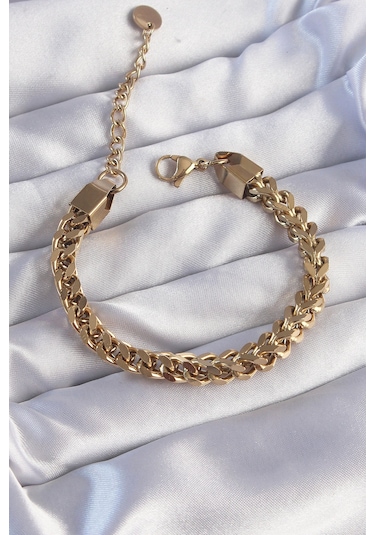 Ezoconcept 316l Çelik Gold Renk Kalın Zincir Bileklik 001